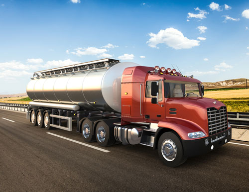 large fuel truck driving on a highway